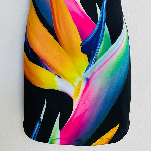 BIRD of PARADISE Tropical Bodycon Racerback DRESS - Picture 11 of 11